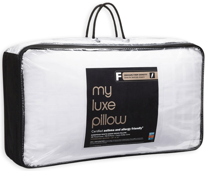 Bloomingdale s My Luxe Asthma Allergy Friendly Medium Firm Density Down Pillow Standard Queen Exclusive Bloomingdale s