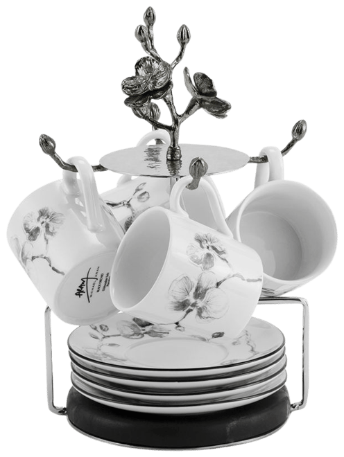 Lot De 4 Tasses à Expresso Michael Aram – Grenade Demitasse Avec Soucoupes