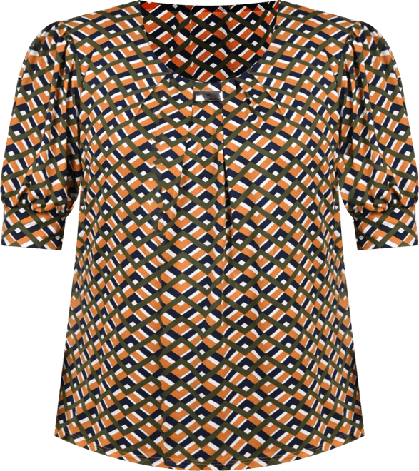 Plus Size Short Sleeve Balloon Sleeve Top