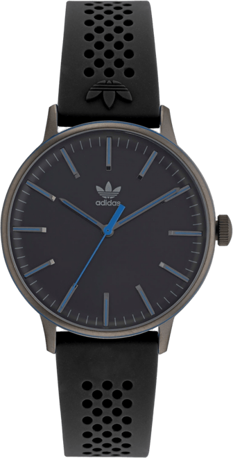 Unisex Three Hand Code One Black Silicone Strap Watch 38mm