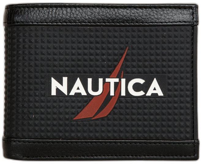 Men's Logo Rubber Leather Bifold Wallet