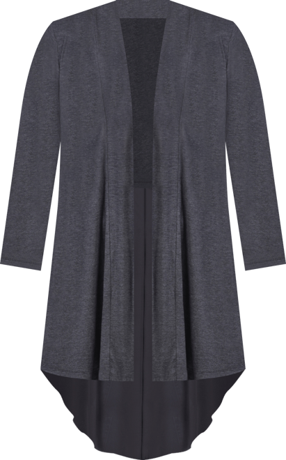 Women's Long Sleeve Knit Cardigan with Chiffon Back