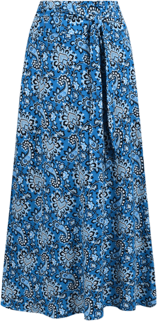 Women's Missy Maxi Skirt with Sash Waist Tie