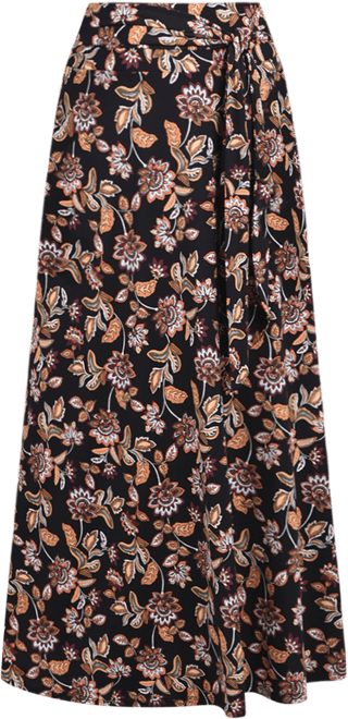 Women's Missy Maxi Skirt with Sash Waist Tie