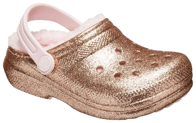 Glitter discount lined crocs