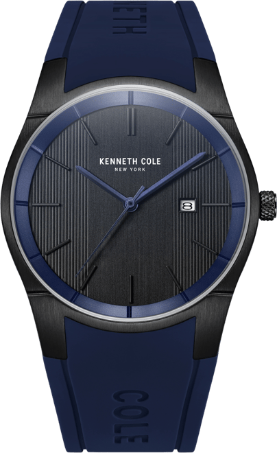 Men's Modern Classic Blue Silicone Strap Watch 42mm