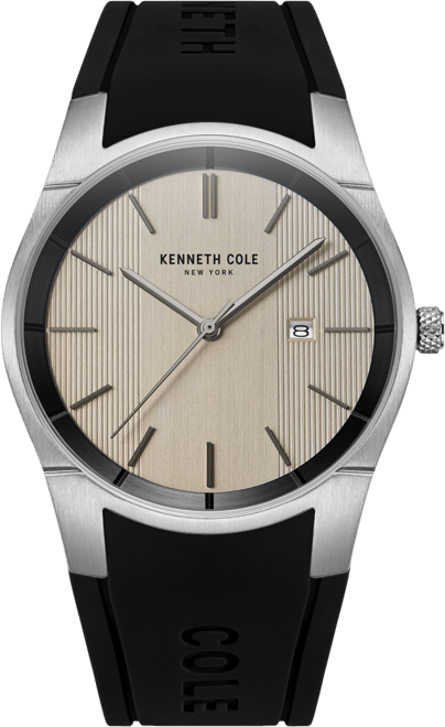 Men's Modern Classic Black Silicone Strap Watch 42mm