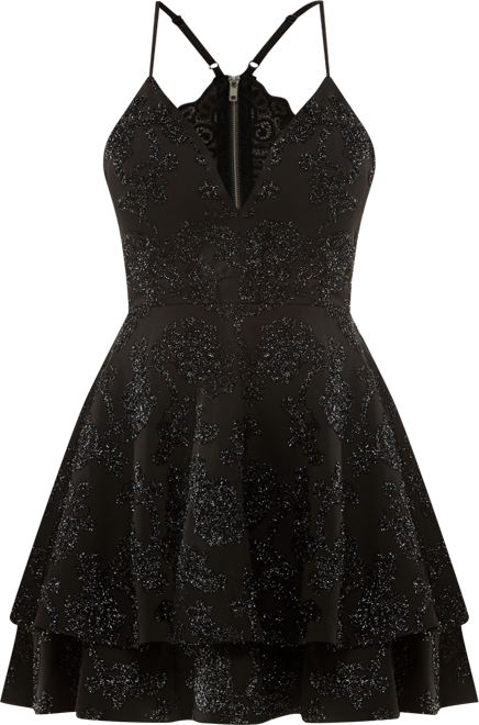Juniors' Lace-Back Fit & Flare Dress