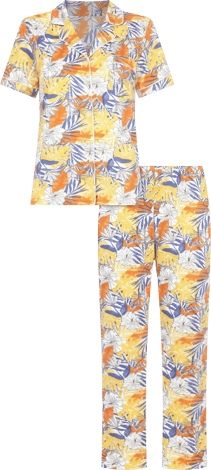 Women's 2 Piece Tropical Print Pajama Set
