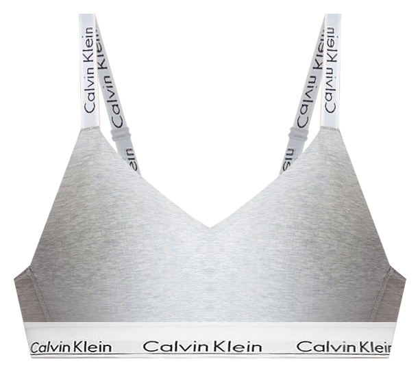 Calvin Klein modern cotton lightly lined logo bralette in gray