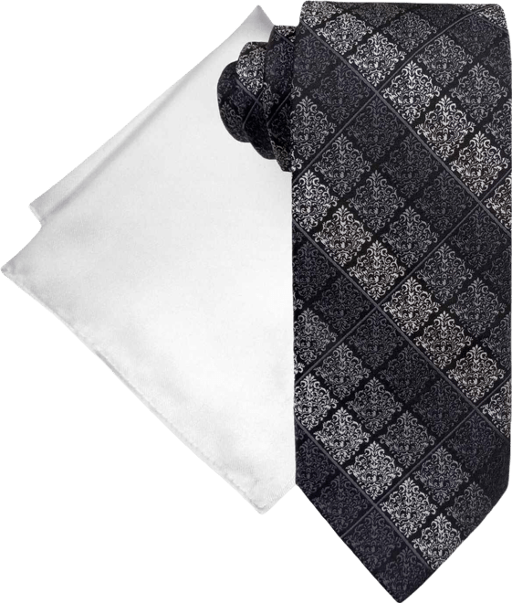 Men's Stripe Tie & Pocket Square Set