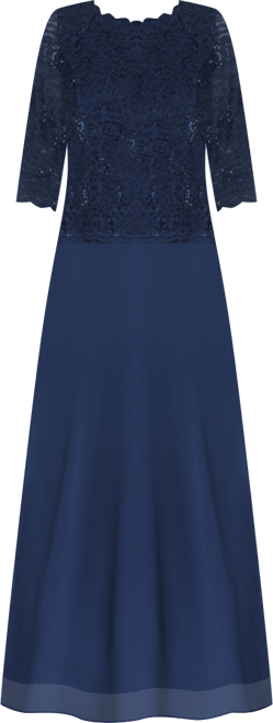 Women's Sequin Embellished Lace Top Gown