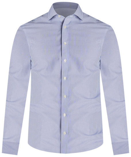 Mens Charles Tyrwhitt Bengal Stripe Cutaway Slim Fit Shirt - Blue