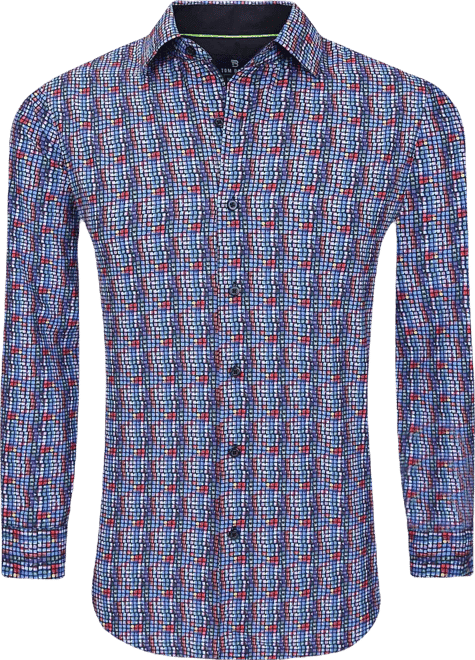 Men's Slim Fit Performance Long Sleeve Button Down Dress Shirt