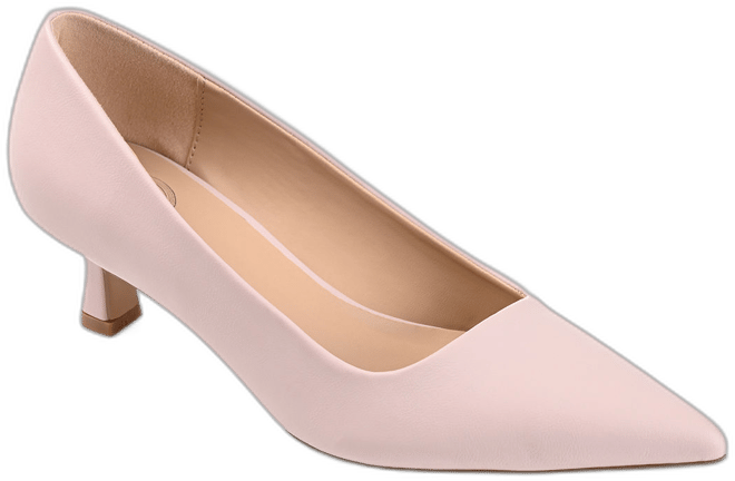 Journee Collection Womens Celica Pointed Closed Toe Kitten Heel Pumps