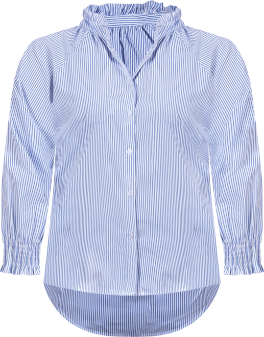 Plus Size Long Sleeve Button Front Blouse