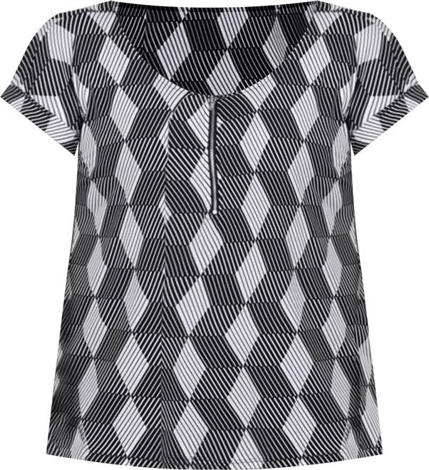 Plus Size Short Extended Sleeve Zip Top