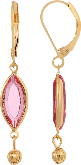 Women's Gold-Tone Crystal Oval Drop Earrings