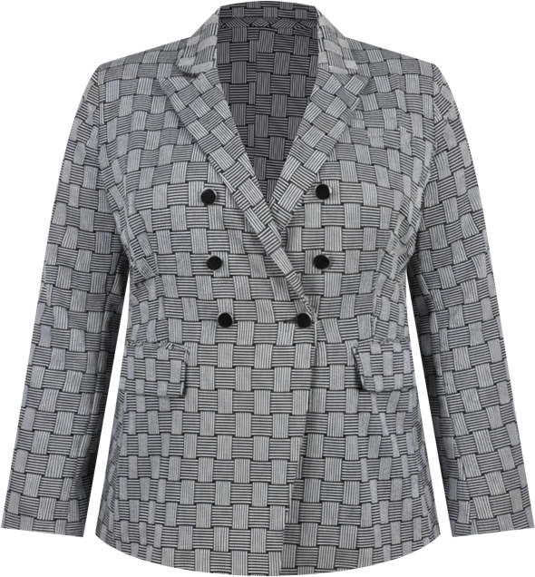 Plus Size Long Sleeve Double Breasted Blazer