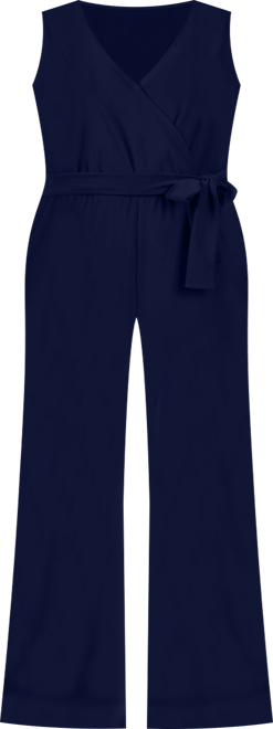 Plus Size Sleeveless Belted Jumpsuit