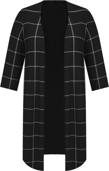 Plus Size 3/4 Sleeve Knit Cardigan