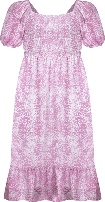 Plus Size Short Sleeve Smocked Maxi Dress