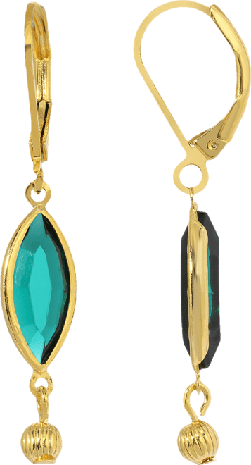 Women's Gold-Tone Crystal Oval Drop Earrings