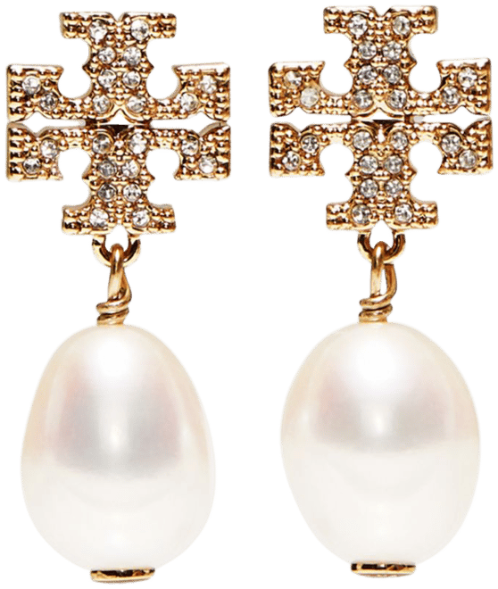 Tory Burch Kira Pavé Cultured Pearl Drop Earrings | Bloomingdale's