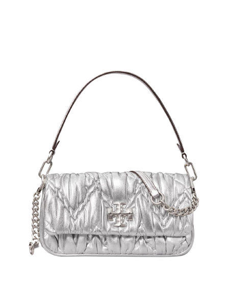 Tory Burch Kira Small Metallic Ruched Shoulder Bag | Bloomingdale's