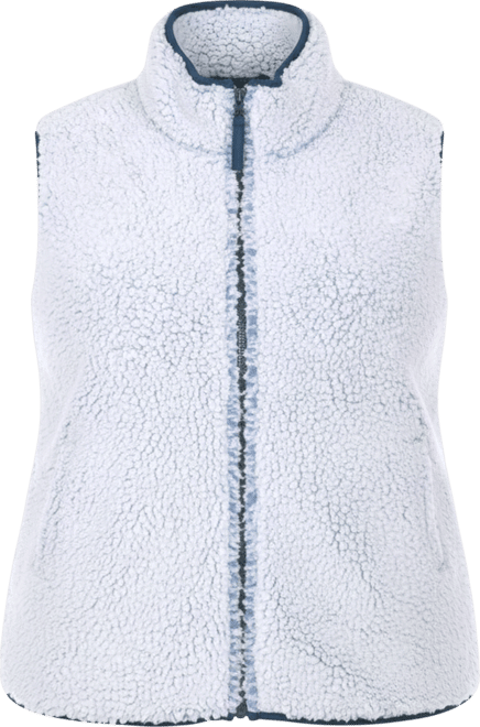 Plus Size Women's Zip Up Sherpa Vest Jacket