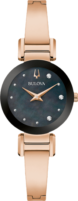 x Marc Anthony Women's Modern Diamond Accent Rose Gold-Tone Stainless Steel Bangle Bracelet Watch 26mm