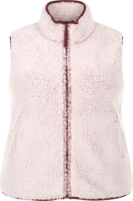 Plus Size Women's Zip Up Sherpa Vest Jacket