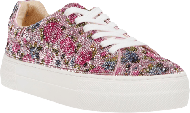 SIDNY RHINESTONES Lace Up Sneakers