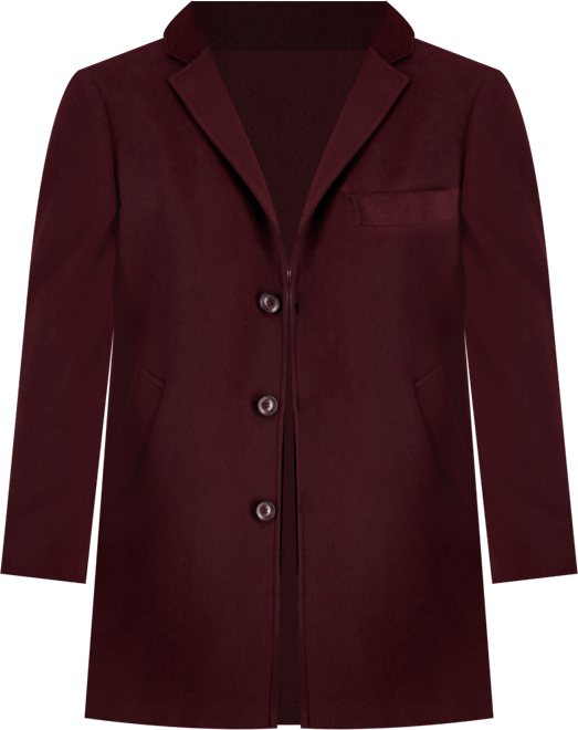 Men's Wool Blend Solid Overcoat
