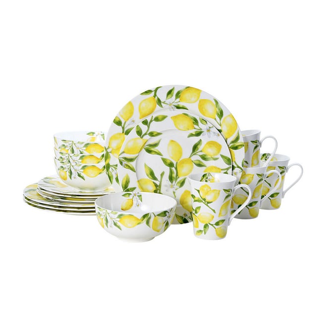 Mikasa Lemons 16-pc. Bone China Dinnerware Set, Color: Yellow