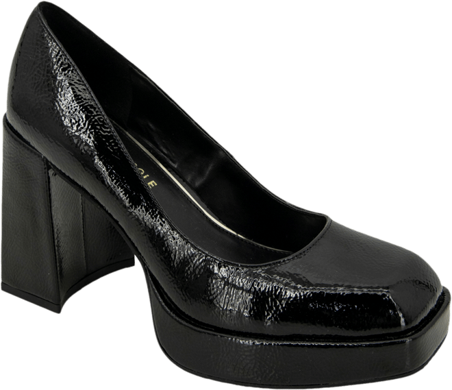 Pleaser Women's Classique-01 High Heel Slide, Black Kid PU, 7