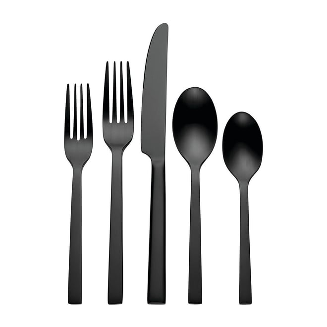 Cambridge Eliana Black Satin 12-pc. Flatware Set, Color: Black - JCPenney