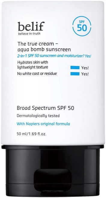The True Cream - Aqua Bomb Sunscreen 2-in-1 SPF 50 and Moisturizer - belif