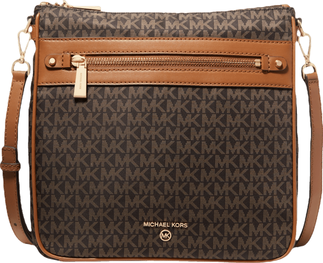 Michael  Logo Jet Set Charm Large North South Nylon Crossbody