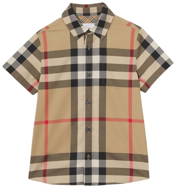 Burberry short sleeve store button down shirt