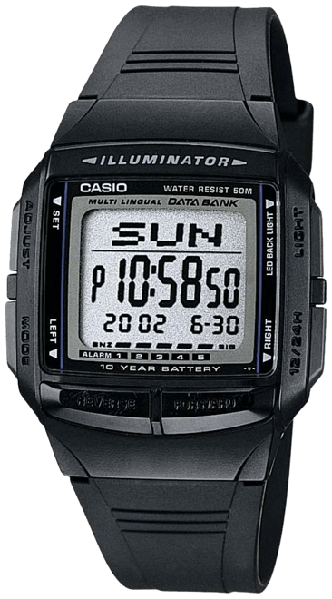 Casio Men's Illuminator Multilingual Digital Databank & Chronograph Watch -  DB36-1AV