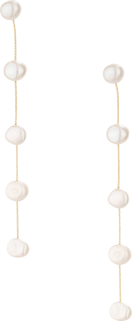 Imitation Pearls Earrings Dripping in 18K Gold Plating