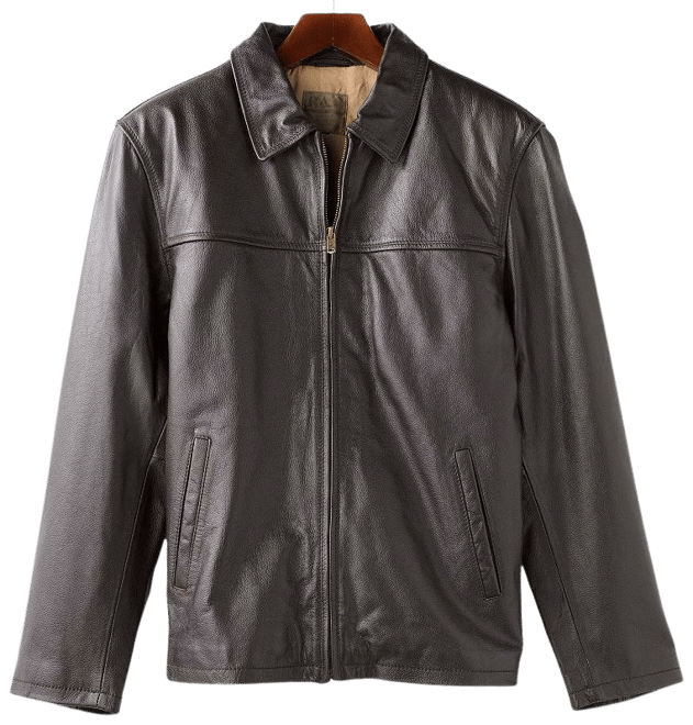 Men's R and O Open-Bottom Leather Bomber Jacket