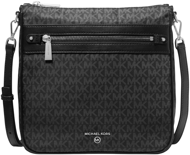 Michael  Logo Jet Set Charm Large North South Nylon Crossbody