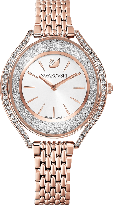 Women's Swiss Crystalline Aura Rose Gold-Tone Stainless Steel Pvd Bracelet Watch 35mm
