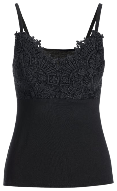 Lace Trim Cami - Black | Boston Proper
