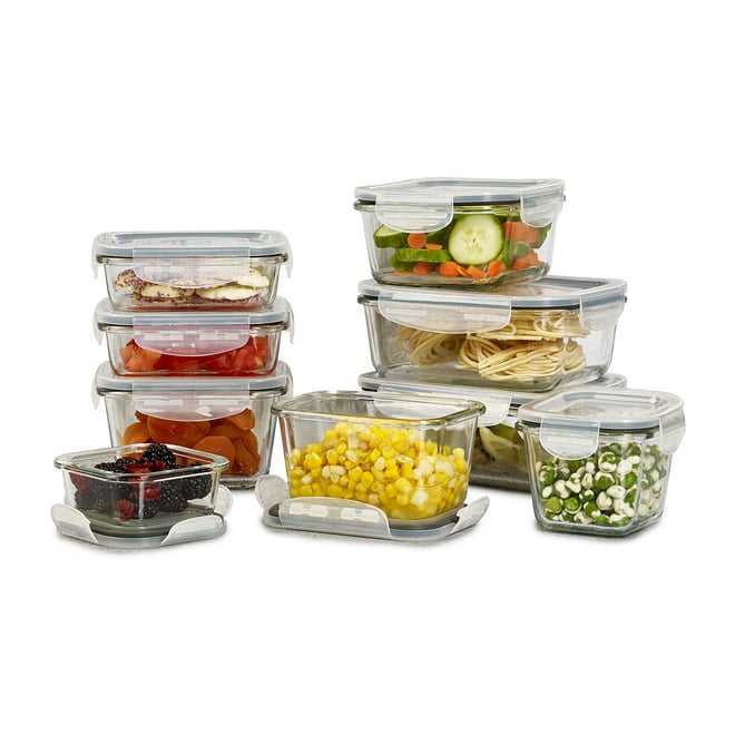 Mason Craft and More 14-Piece Glass Rectangular Food Storage Set