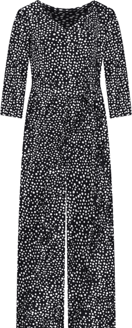 Women's 3/4 Sleeve Belted Jumpsuit