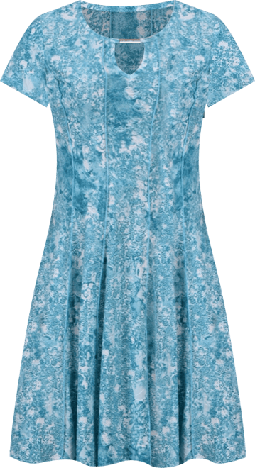 Women's Short Sleeve Jacquard Knit Seamed Dress