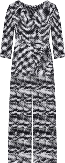 Women's 3/4 Sleeve Belted Jumpsuit